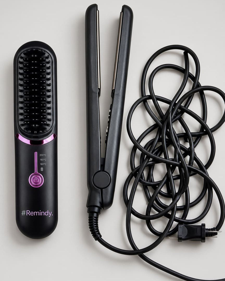 Remindy.™  Hair Straightner Brush PRO