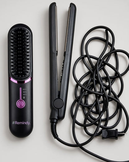 Remindy.™  Hair Straightner Brush PRO