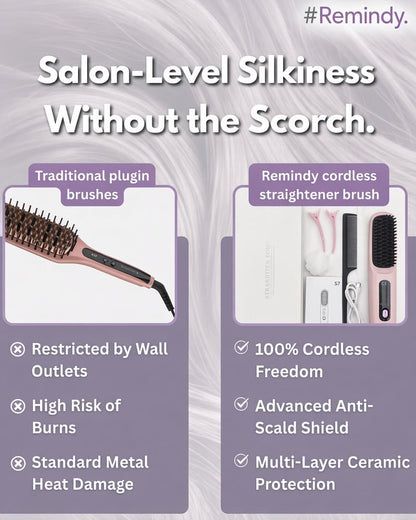 Remindy.™  Hair Straightner Brush PRO